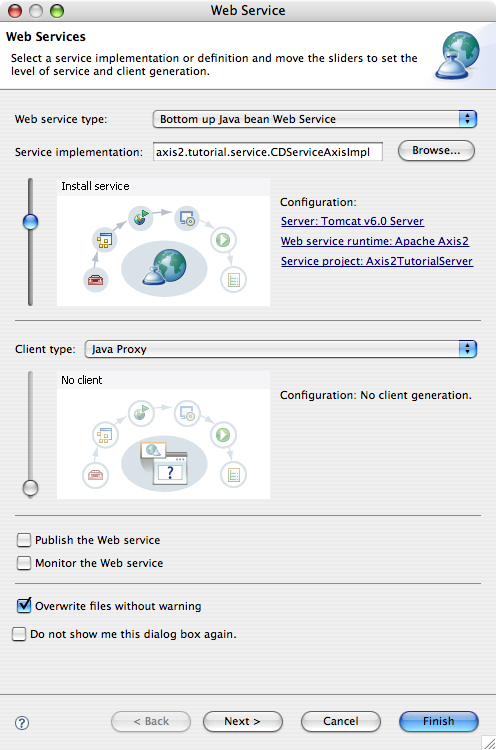 Bottom up Axis2 web service generation